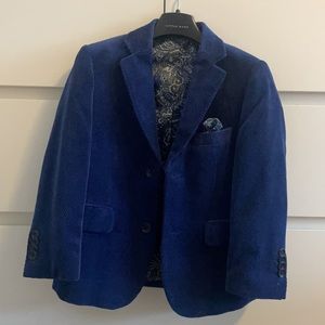 Isaac Mizrahi size 4 boys blue Velvet textured blazer